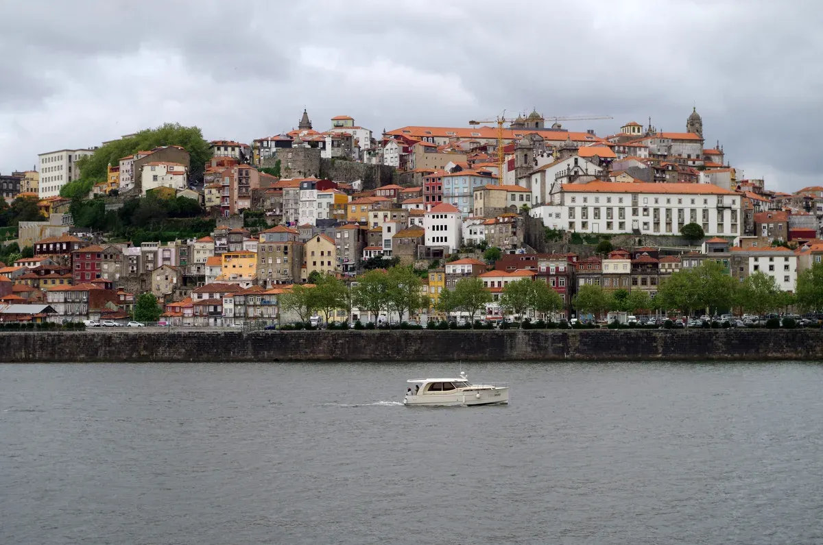 Porto across the Douro, seen from the Gaia bank, seen on a port wine cellar tour in Vila Nova de Gaia