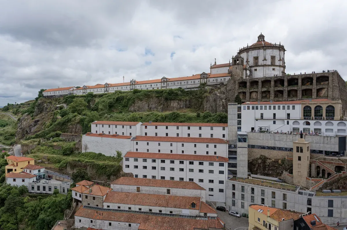 The Serra do Pilar monastery on its hill above the Gaia riverfront, seen on a port wine cellar tour in Vila Nova de Gaia